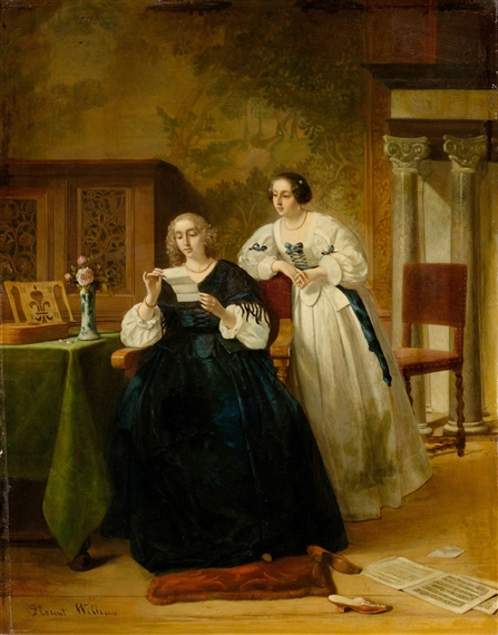 The Letter by Florent Willems, Circa 1860