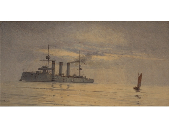 HMS BEDFORD by Alma Claude Burlton Cull, 1911