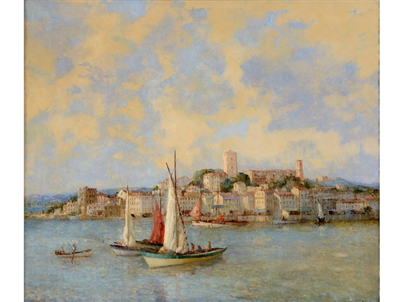 CANNES, PORT ET SUQUET by William Lee-Hankey