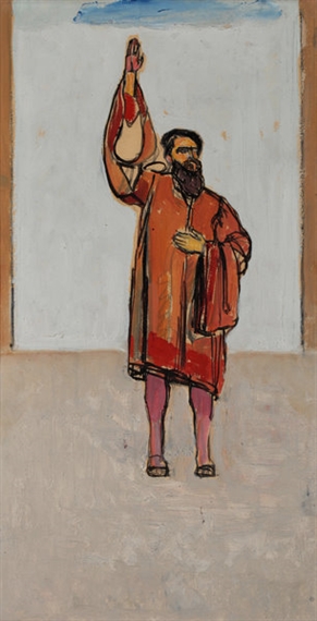 Schwörender. Studie zu Einmütigkeit by Ferdinand Hodler, 1913