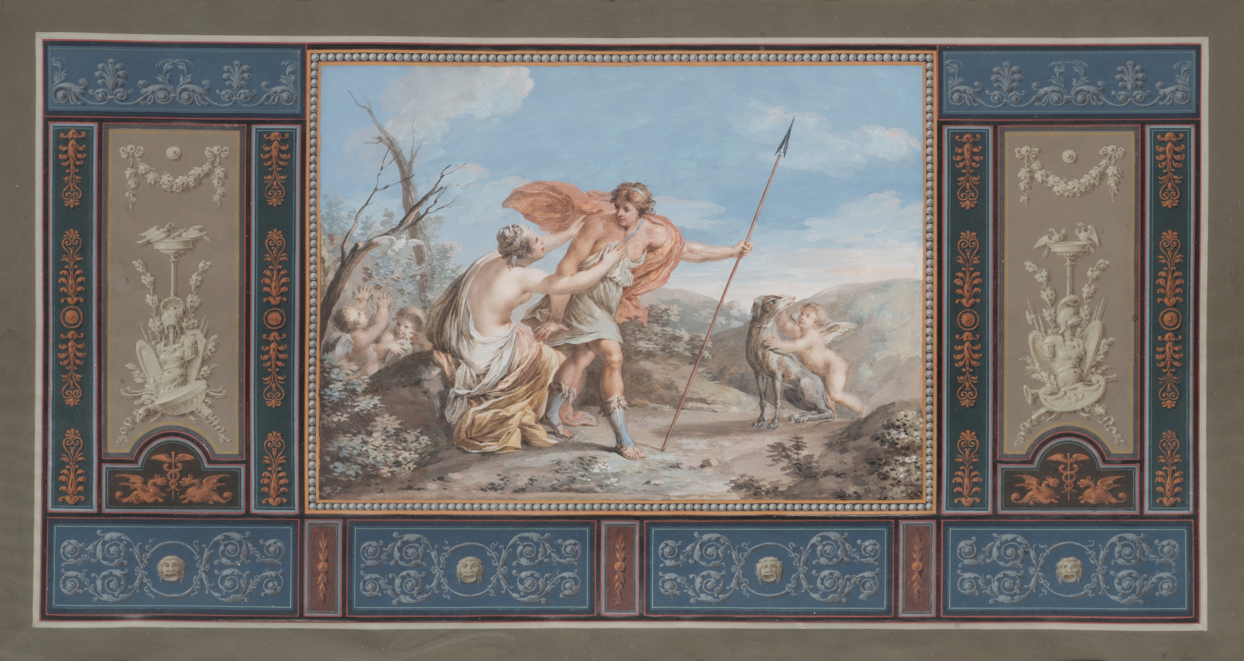 Artwork by Tommaso Bigatti, Venus and Adonis, Made of tempera on parchment