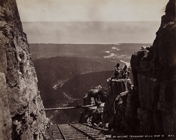 View from top of upper incline, looking towards sea by Henry Lock, 1880