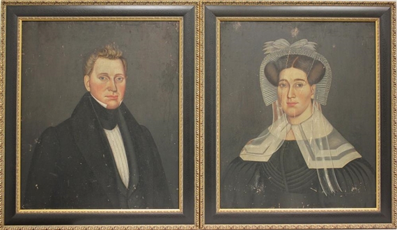 2 WORKS; PORTRAITS by Milton W. Hopkins, circa 1833