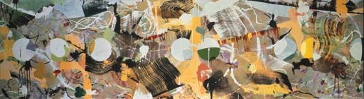 Untitled (white, brown and orange) by Fiona Rae, 1995