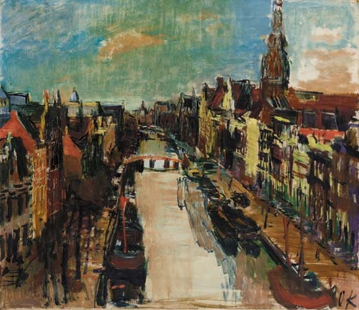 Artwork by Oskar Kokoschka, Amsterdam Kloveniersburgwall II, Made of oil on canvas