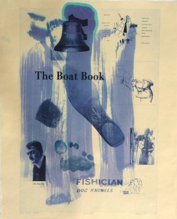 Artwork by Alison Knowles, The Boat Book, Made of Oil based ink, acrylic ink on paper