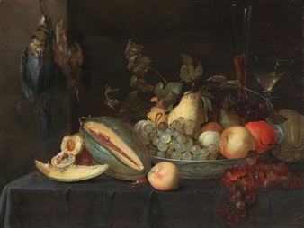 A still life of fruit with game - Pieter van Overschee