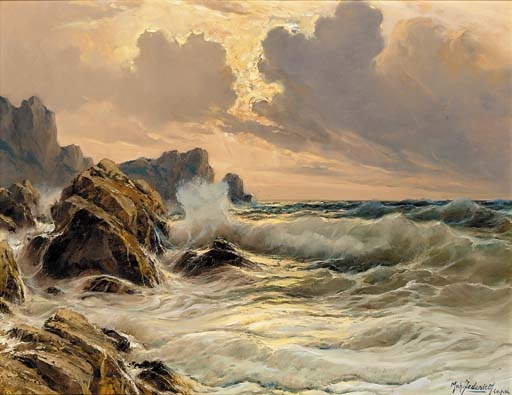 A rough sea off the coast of Capri