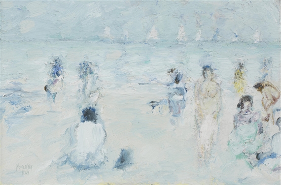 Beach, Trouville by John Houston, 1980
