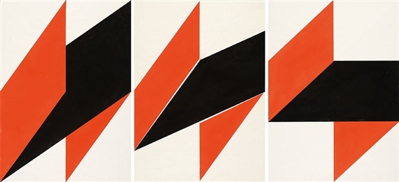 Drei Phasen. Faltungen in der Fläche. Dresden, eikon-Grafik-Presse by Hermann Glöckner, 1980