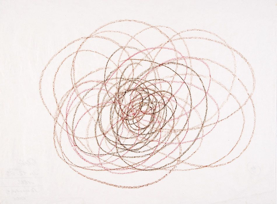 Artwork by Hermann Glöckner, Schwünge in Braun und Rot, Made of chalks on paper