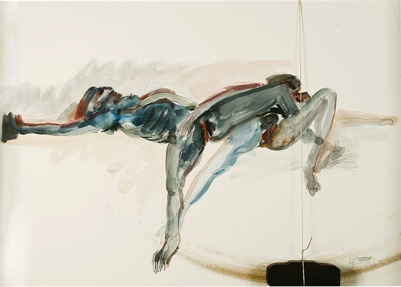 Zwei weibliche Akte nach Goyas "La Quinta del Sordo") by Wolf Vostell, 1975