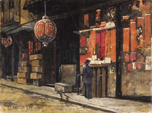 Chinatown Billboard by Clarkson Dye, 1901