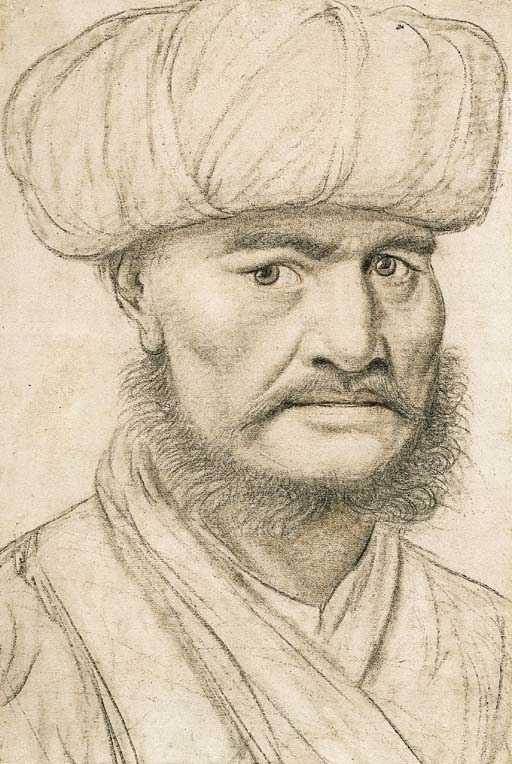 The head of a man wearing a turban by Nicolas Lagneau