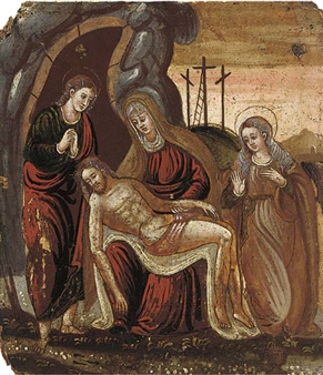 The Lamentation - Italo-Cretan School, 16th Century