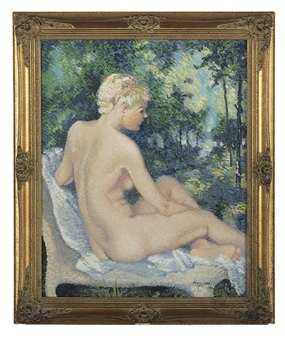 Nude Seated in a Verdant Landscape - Franz Josef Bolinger