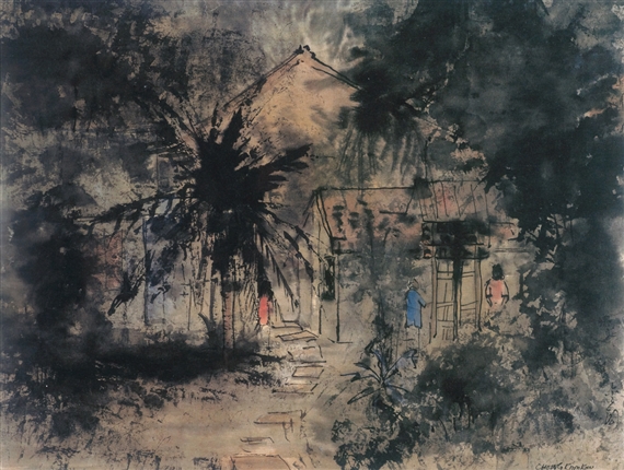 VILLAGE SCENE by Choong Kam Kow, 1965