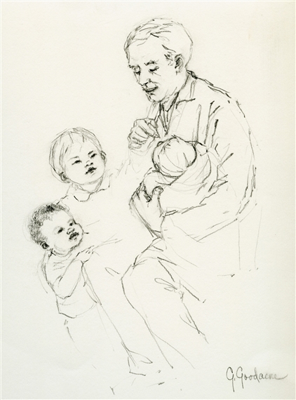 Suki & Rotary Polio Sketch (Suki) by Glenna Goodacre, 1986