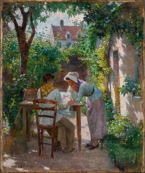 Conversation in the Garden by Frank C. Penfold, 1892