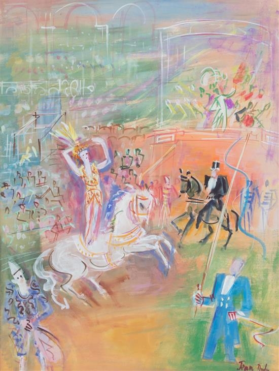 Artwork by Jean Dufy, Le Cirque, Made of gouache on paper