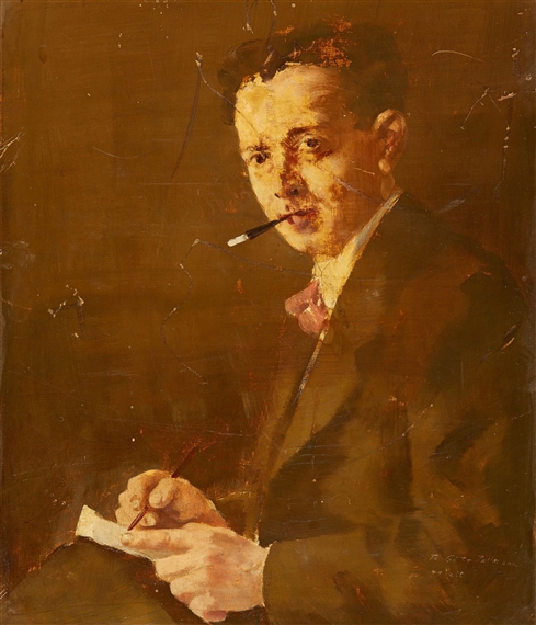 The Zattere in Venice with the Gesuit Church
Verso: Self Portrait of the Artist aged 41