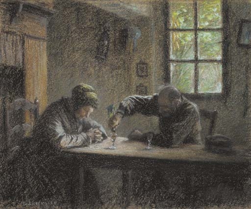 L'eau de vie by Léon-Augustin L'Hermitte