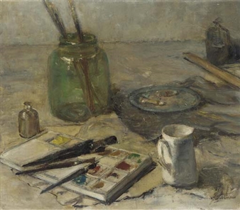 The artist's utensils - Jacoba Surie