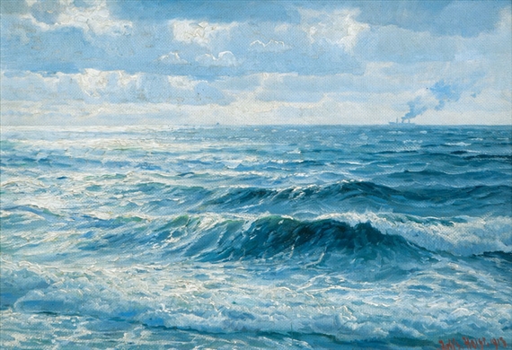 Steamship in the Distance by Johannes Holst, 1913