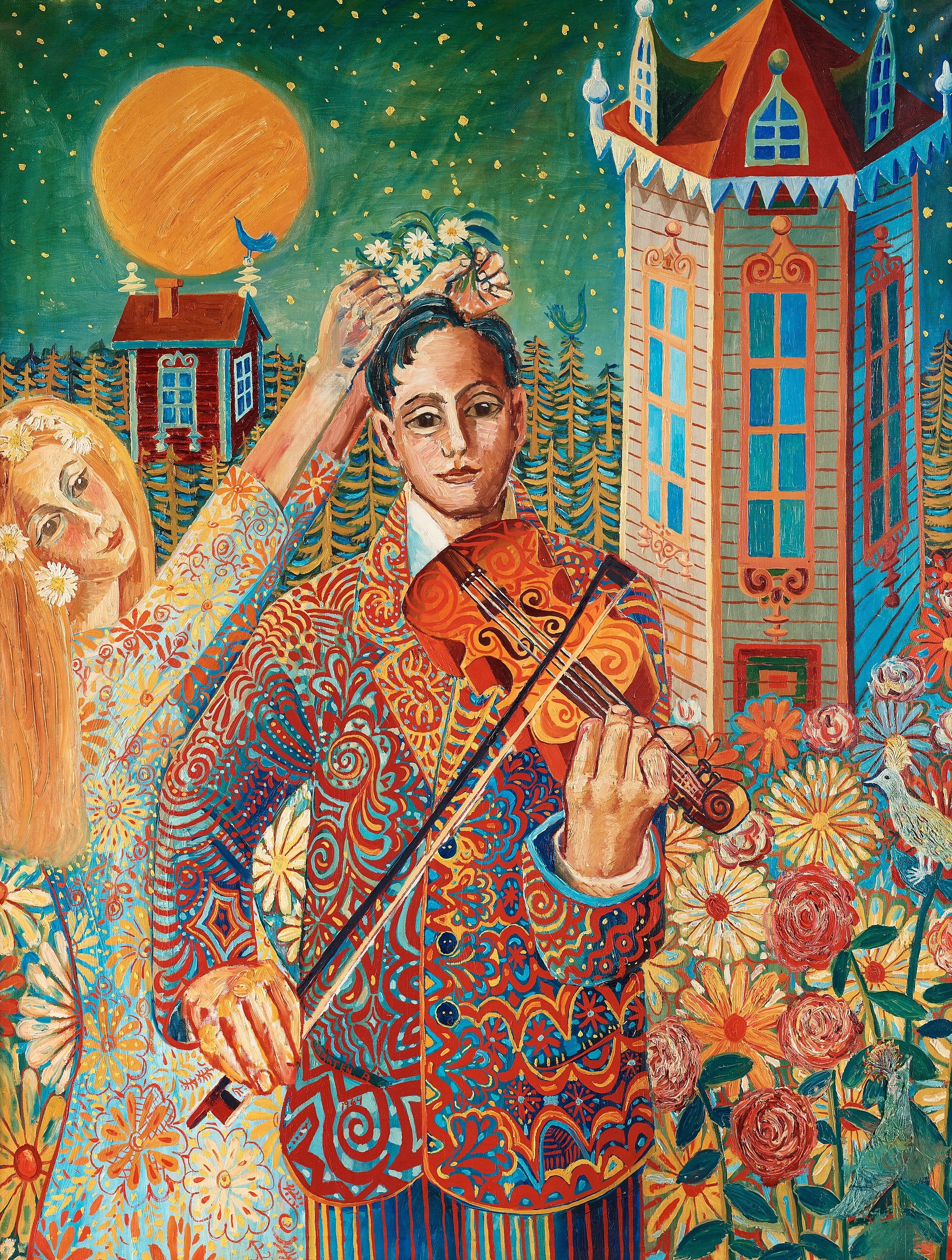 Artwork by Mårten Andersson, The Violin Player, Made of Canvas