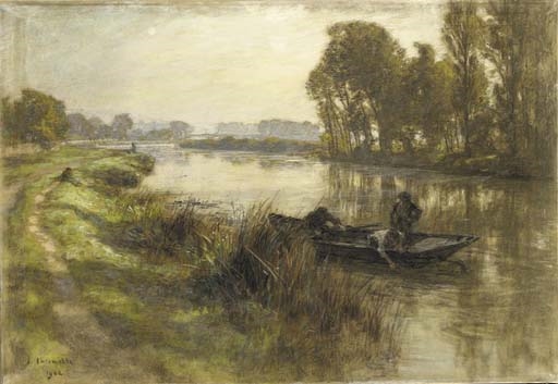 Pêcheur Relevant des Verveux by Léon-Augustin L'Hermitte, 1902