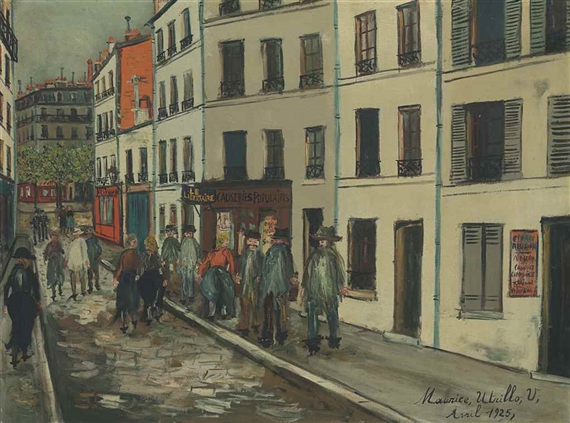 MAURICE UTRILLO、SCENE DE RUE、海外版超希少レゾネより