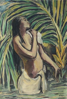 Badendes Hindumädchen - Karl Hofer