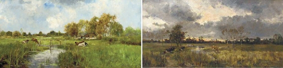 Robert William Arthur Rouse | Cattle resting in a meadow; and Cattle ...