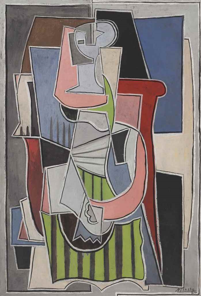 Pablo Picasso | Femme assise dans un fauteuil (1917 - 1920) | MutualArt