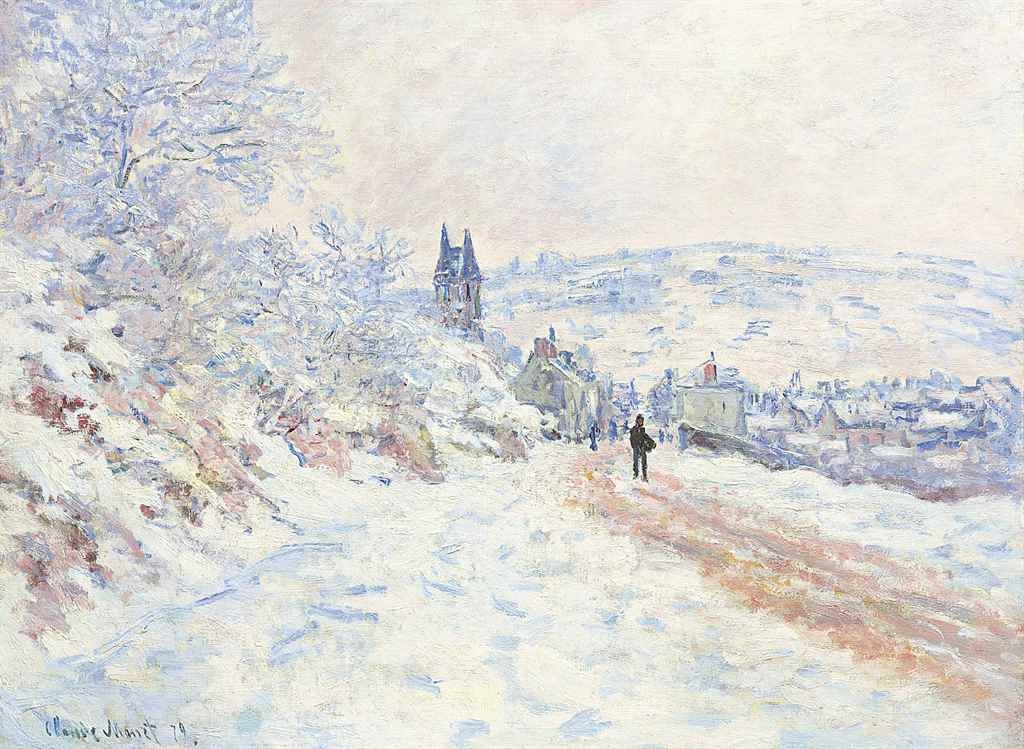 La route de Vétheuil, effet de neige by Claude Monet, 1879