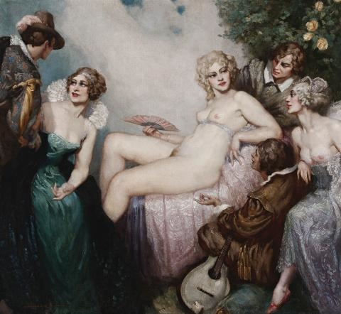 THE LUTE PLAYER by Norman Lindsay, circa 1924