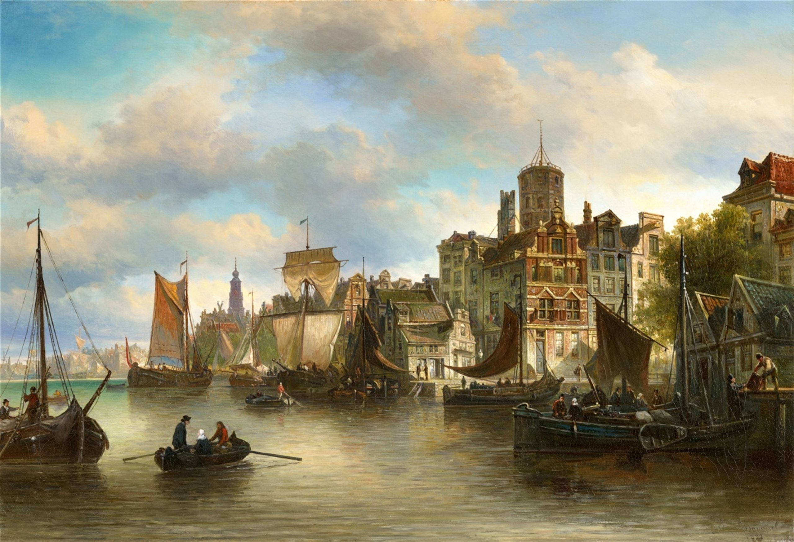 View of Amsterdam by Elias Pieter van Bommel, 1883