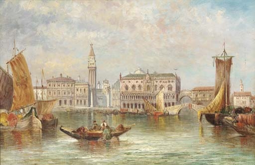 2 Works: The Grand Canal, Venice; and The Guidecca, Venice by William Meadows