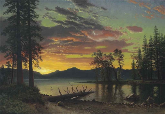 Twilight, Lake Tahoe by Albert Bierstadt, circa 1870s