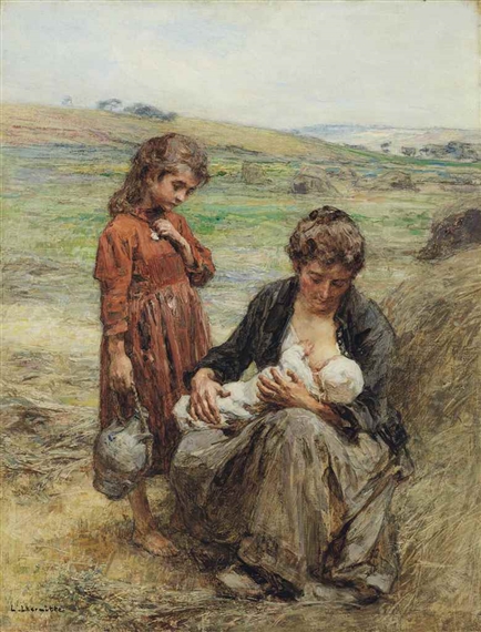 La têtée ou La jeune mère by Léon-Augustin L'Hermitte, 1901