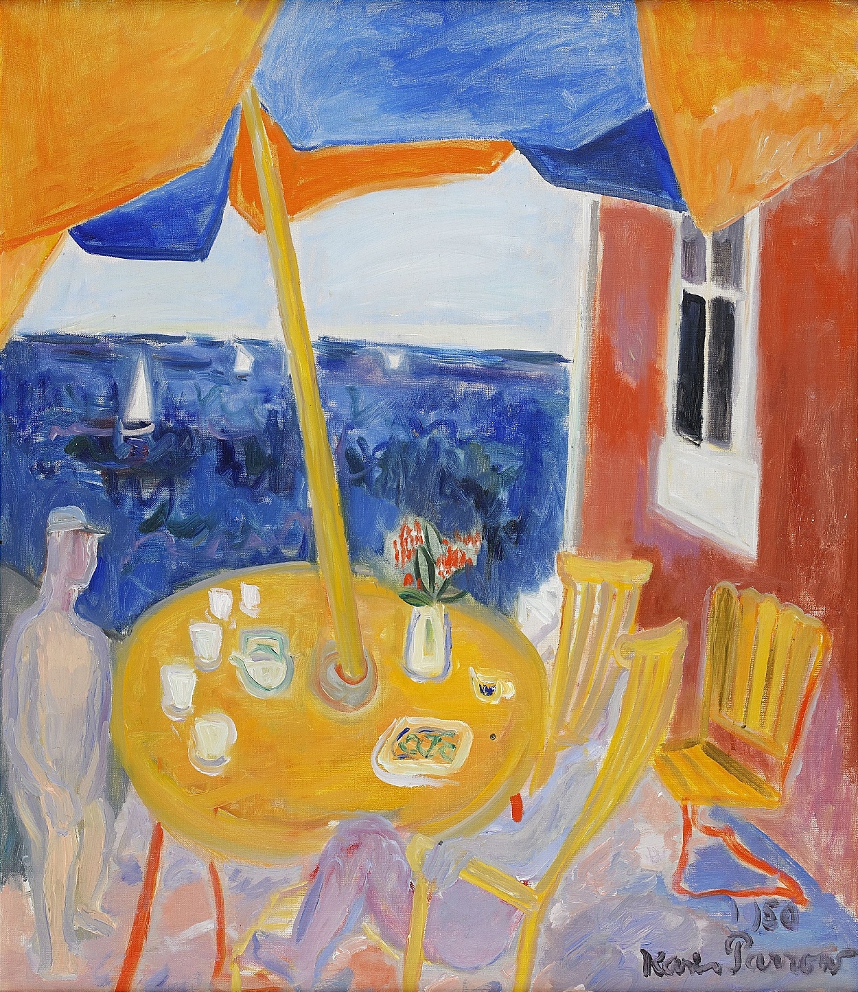 Vid Trädgårdsbordet by Karin Parrow, 1950