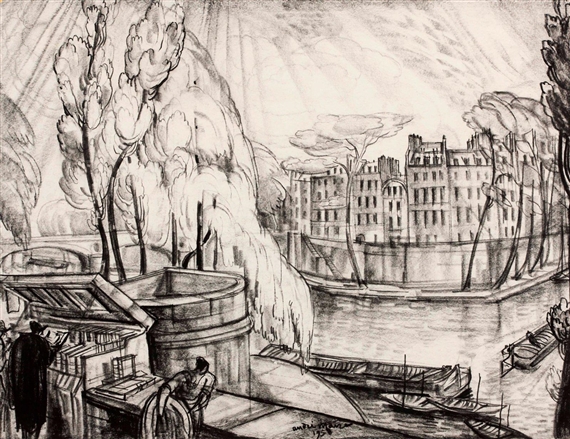 Les bouquinistes by André Maire, 1958