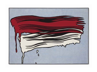 Red and White Brushstrokes - Roy Lichtenstein