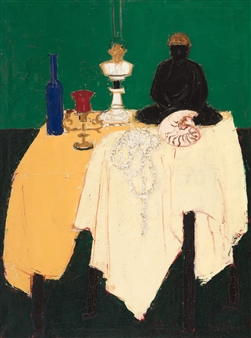 Still Life on Green Background - Rik Slabbinck