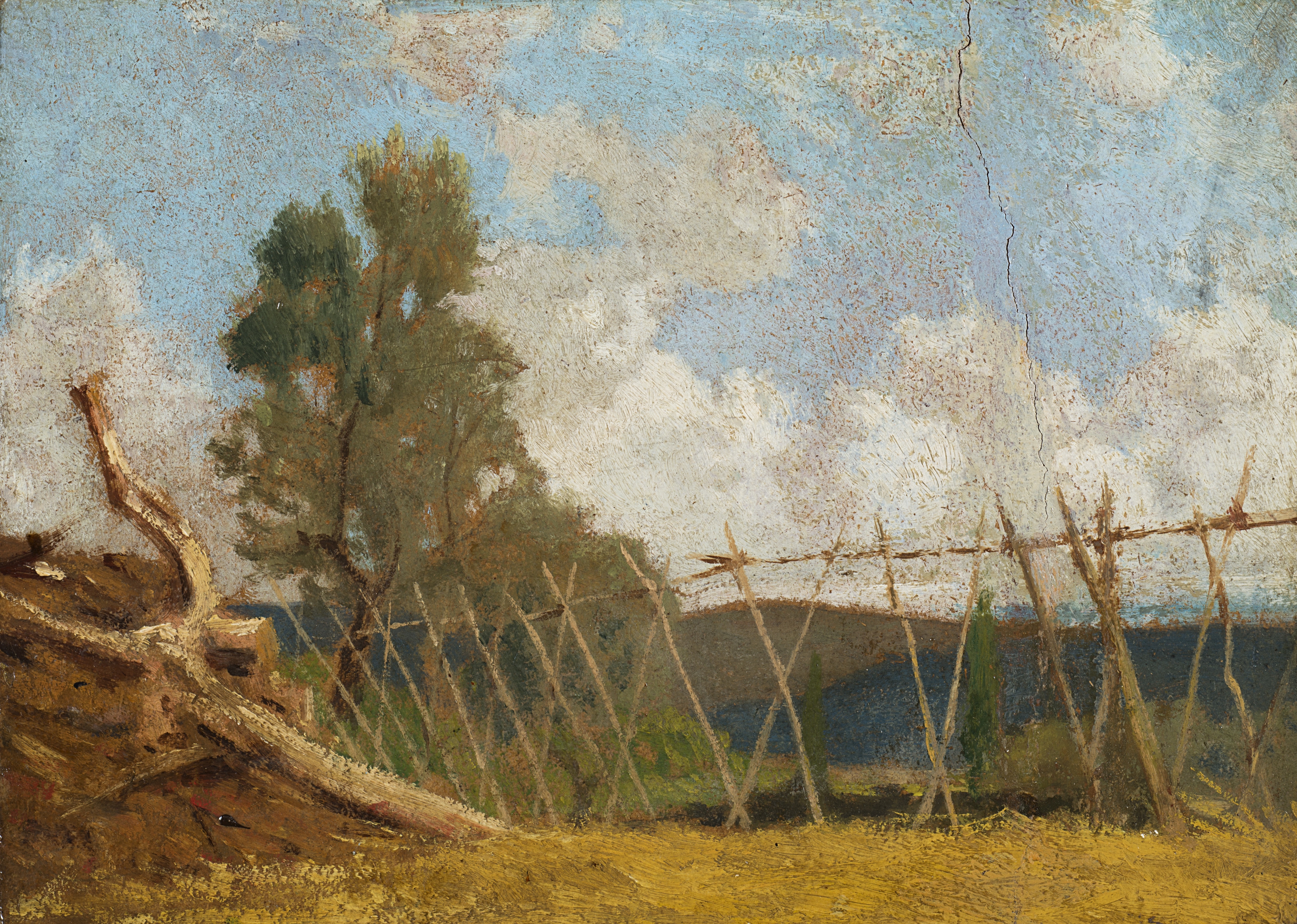 Artwork by Raffaello Sernesi, Lo Stecconato, Made of oil on board