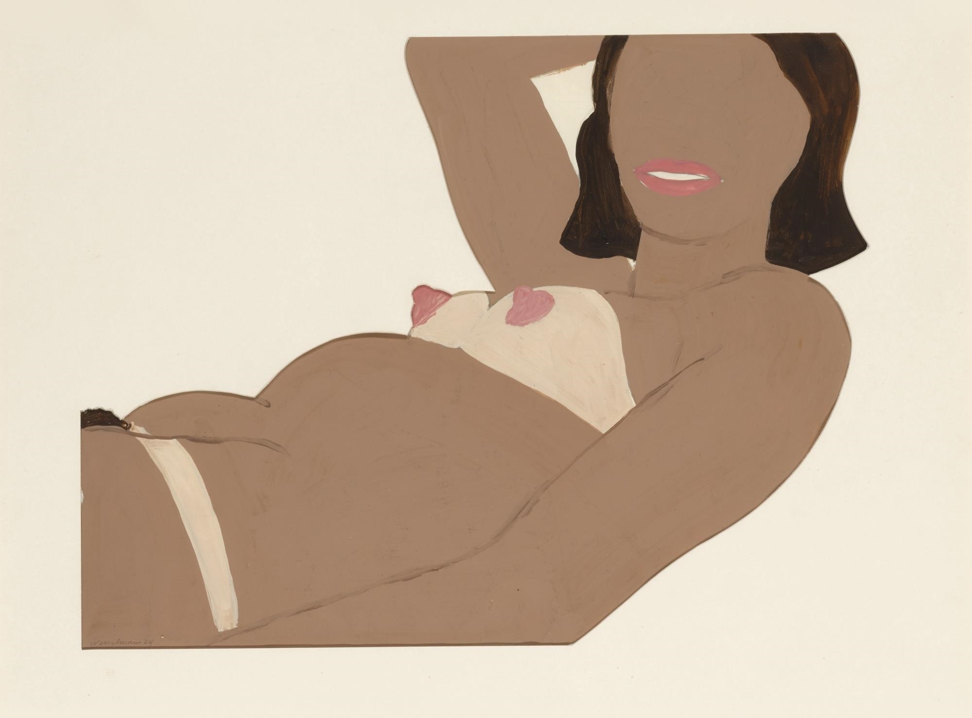 Artwork by Tom Wesselmann, Study for Great American Nude #57, Made of Acrylic on paper