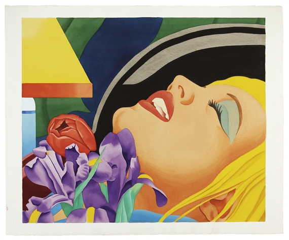 Bedroom Face with Iris and Tulip