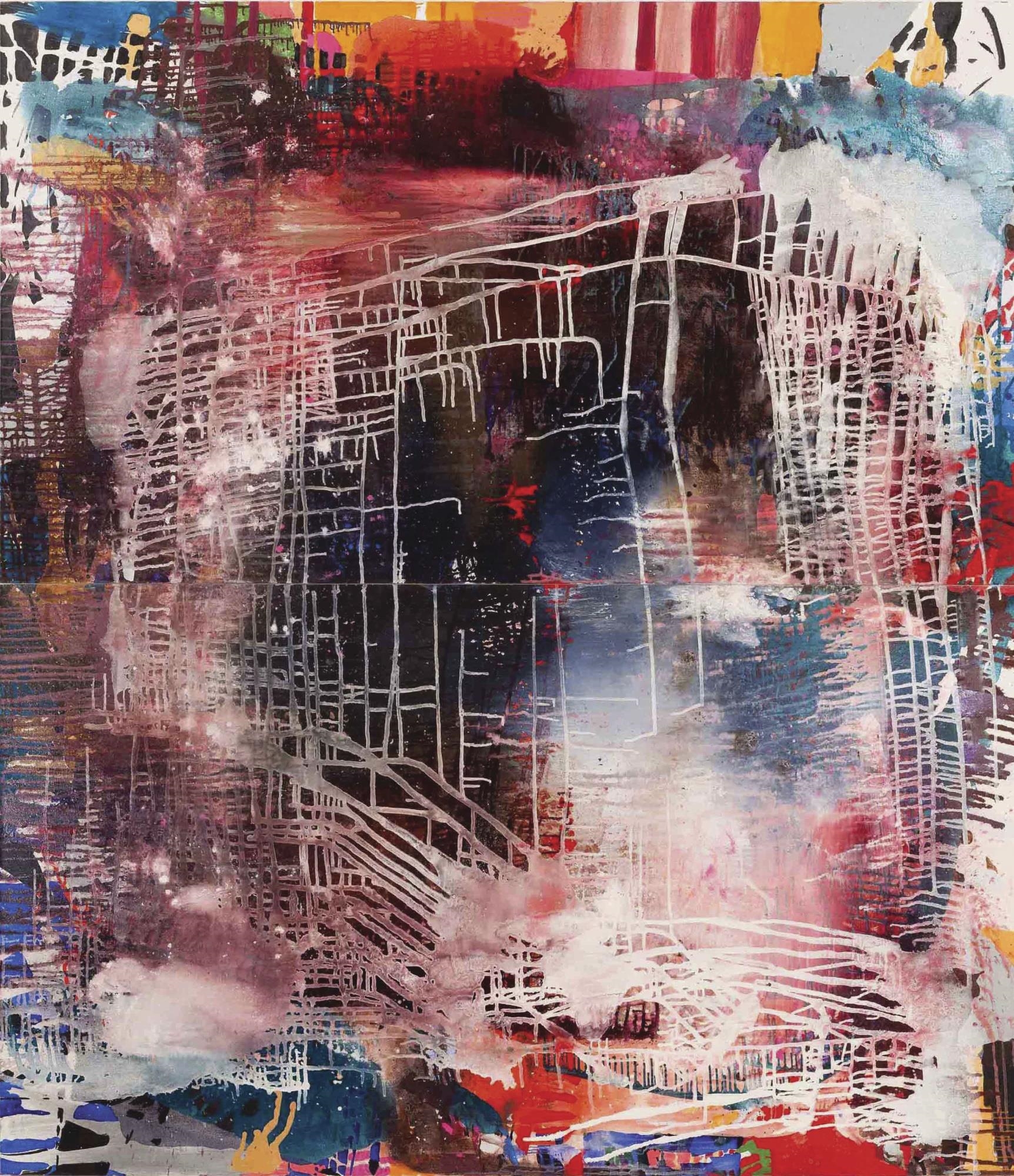 Artwork by Jackie Saccoccio, Portrait (Perspective), Made of Oil and mica on linen