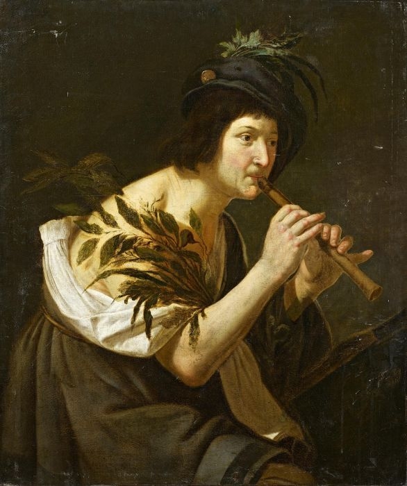 Artwork by Jan van Bijlert, Shepherd Playing the Flute, Made of Oil on canvas