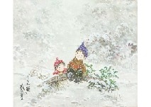 Children playing in winter by Fudo Kaida
